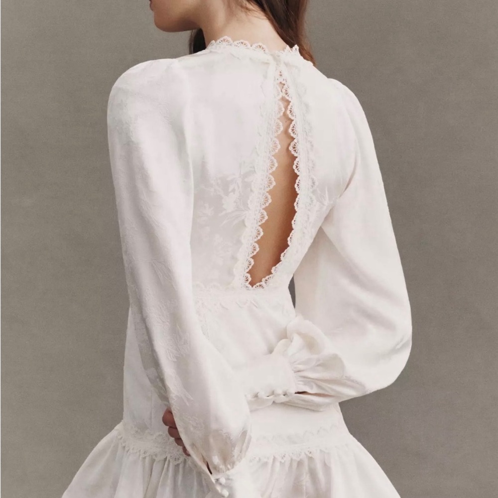 Anthropologie satin and lace mini dress - Picture 2 of 5
